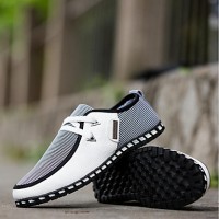 Men's Comfort Shoes PU(Polyurethane) Spring / Fall British Sneakers Walking Shoes Black / Green / Blue / Split Joint / Outdoor / Light Soles