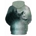 Men's Long Sleeve Hoodie - 3D / Animal Print Hooded White