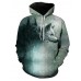 Men's Long Sleeve Hoodie - 3D / Animal Print Hooded White