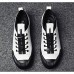 Men's Cowhide Spring Comfort Sneakers White / Black / Silver
