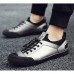 Men's Cowhide Spring Comfort Sneakers White / Black / Silver