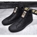 Men's Bootie Nappa Leather Winter Sneakers Booties / Ankle Boots Black