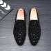 Men's Leather Fall / Winter Casual / Comfort Loafers & Slip-Ons Black / Sparkling Glitter / Party & Evening