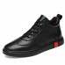 Men's Leather Shoes Nappa Leather Fall Sporty / Casual Sneakers Keep Warm Black