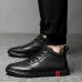 Men's Leather Shoes Nappa Leather Fall Sporty / Casual Sneakers Keep Warm Black