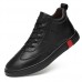Men's Leather Shoes Nappa Leather Fall Sporty / Casual Sneakers Keep Warm Black