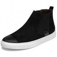 Men's Comfort Shoes Cowhide Fall Sporty / Casual Sneakers Keep Warm Black / Black and White