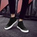 Men's Comfort Shoes Cowhide Fall Sporty / Casual Sneakers Keep Warm Black / Black and White