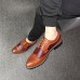 Men's Brogue Leather Spring / Fall British Oxfords Black / Brown / Yellow / Lace-up / Leather Shoes / Comfort Shoes
