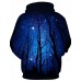 Men's Plus Size Active / Exaggerated Long Sleeve Loose Hoodie - 3D / Cartoon Print Hooded Black