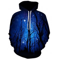 Men's Plus Size Active / Exaggerated Long Sleeve Loose Hoodie - 3D / Cartoon Print Hooded Black