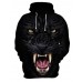 Men's Plus Size Sports Exaggerated Long Sleeve Loose Hoodie - 3D / Skull Print Hooded Black