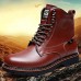 Men's Combat Boots Leather Fall / Winter Boots Booties / Ankle Boots Black / Brown