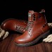 Men's Combat Boots Leather Fall / Winter Boots Booties / Ankle Boots Black / Brown