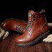 Men's Combat Boots Leather Fall / Winter Boots Booties / Ankle Boots Black / Brown