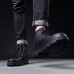 Men's Leather Shoes Nappa Leather Fall & Winter Vintage / Casual Sneakers Keep Warm Black