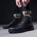 Men's Leather Shoes Nappa Leather Fall & Winter Vintage / Casual Sneakers Keep Warm Black