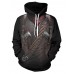 Men's Plus Size Sports Exaggerated Long Sleeve Loose Hoodie - Color Block / Cartoon / Skull Print Hooded Black