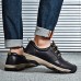 Men's Leather Shoes Cowhide Winter Vintage / Casual Sneakers Water Proof Black