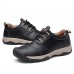 Men's Leather Shoes Cowhide Winter Vintage / Casual Sneakers Water Proof Black