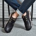 Men's Leather Shoes Cowhide Winter Vintage / Casual Sneakers Water Proof Black
