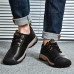 Men's Leather Shoes Cowhide Winter Vintage / Casual Sneakers Water Proof Black