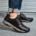 Men's Leather Shoes Cowhide Winter Vintage / Casual Sneakers Water Proof Black