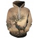 Men's Plus Size Active / Exaggerated Long Sleeve Loose Hoodie - 3D / Cartoon Print Hooded Yellow