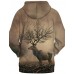 Men's Plus Size Active / Exaggerated Long Sleeve Loose Hoodie - 3D / Cartoon Print Hooded Yellow