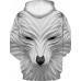 Men's Plus Size Punk & Gothic / Exaggerated Long Sleeve Hoodie - 3D Print Round Neck White