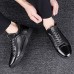 Men's Leather Shoes Nappa Leather Spring & Fall Sporty / Casual Sneakers Non-slipping Black