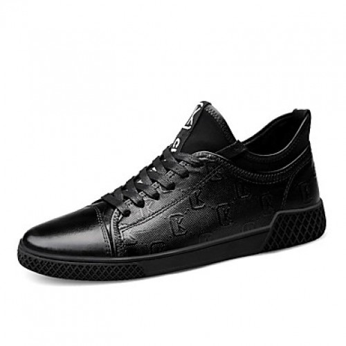 mens black leather non slip shoes