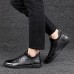 Men's Leather Shoes Nappa Leather Spring & Fall Sporty / Casual Sneakers Non-slipping Black