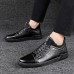 Men's Leather Shoes Nappa Leather Spring & Fall Sporty / Casual Sneakers Non-slipping Black