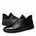 Men's Leather Shoes Nappa Leather Spring & Fall Sporty / Casual Sneakers Non-slipping Black