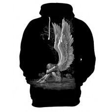 Men's Plus Size Sports Exaggerated Long Sleeve Loose Hoodie - 3D / Skull Print Hooded Black