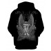 Men's Plus Size Sports Exaggerated Long Sleeve Loose Hoodie - 3D / Skull Print Hooded Black