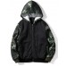 Men's Casual Hoodie - Color Block / Camo / Camouflage Army Green