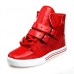 Men's Shoes Leatherette Spring Fall Comfort for Casual Black White Red