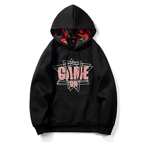 Men's Casual Hoodie - Letter Red