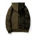 Men's Casual Hoodie - Print / Color Block Army Green