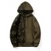 Men's Casual Hoodie - Print / Color Block Army Green