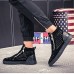 Men's Bootie Synthetics Fall / Winter Comfort Sneakers Black