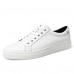 Men's Leather Spring / Fall Comfort Sneakers White / Black