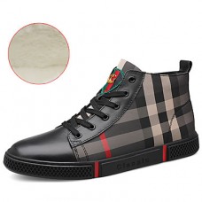 Men's Leather Shoes Cowhide Winter British / Preppy Sneakers Walking Shoes