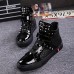 Men's Novelty Shoes Leather Fall / Winter British Sneakers Black / Silver