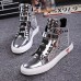 Men's Novelty Shoes Leather Fall / Winter British Sneakers Black / Silver