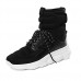 Men's Comfort Shoes Leather Winter Casual Sneakers Keep Warm Color Block White / Black / Rainbow