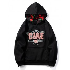 Men's Casual Hoodie - Letter Red